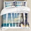 Juego de Funda de edredón hawaiana Ambesonne, Palabra Hawai