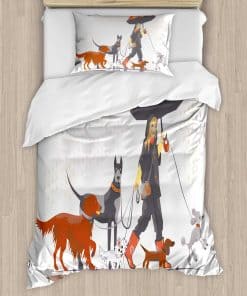 Set de Funda de Edredón Ambesonne para Perros, Joven Chica