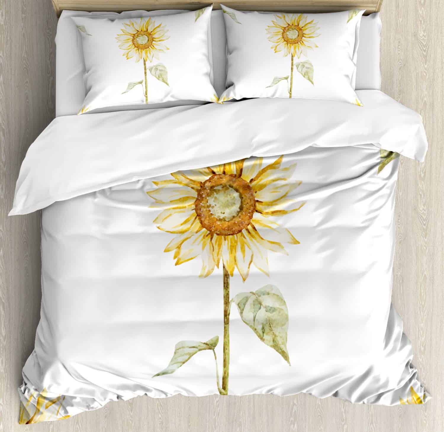 Juego de Funda nórdica Ambesonne Girasol, Girasoles con