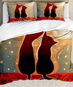 Set de Funda de Edredón Ambesonne Animal, Gatos Hembra y