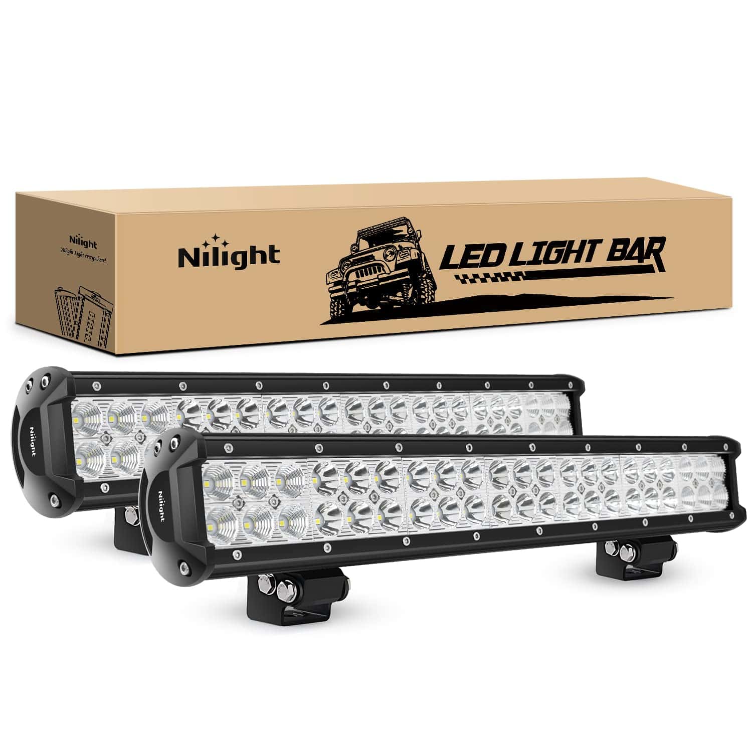 Nilight - NI06A-126W Barra de Luz 2 Piezas 20 Pulgadas 126W