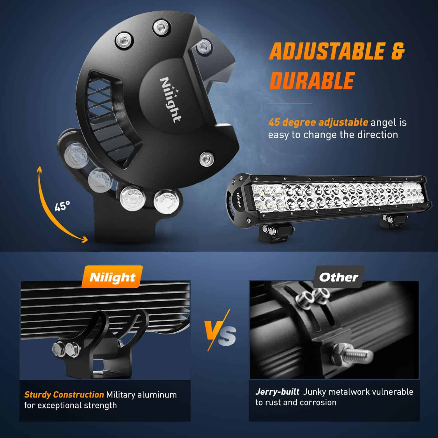 Nilight - NI06A-126W Barra de Luz 2 Piezas 20 Pulgadas 126W - Imagen 7