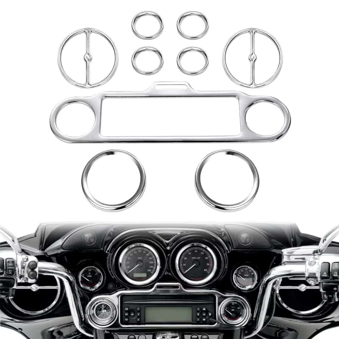 9 PCS Juego de Aros de Adorno para Estéreo de Velocímetro y