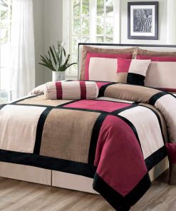 Juego de Edredón extragrande en Micro Gamuza con Patchwork