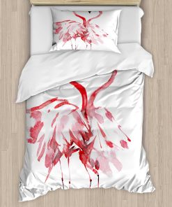 Juego de Funda Nórdica Ambesonne Flamingo, Pareja de