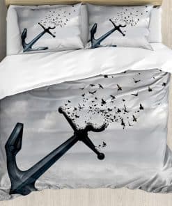 Juego de Funda de Edredón Ambesonne Birds, Ancla se