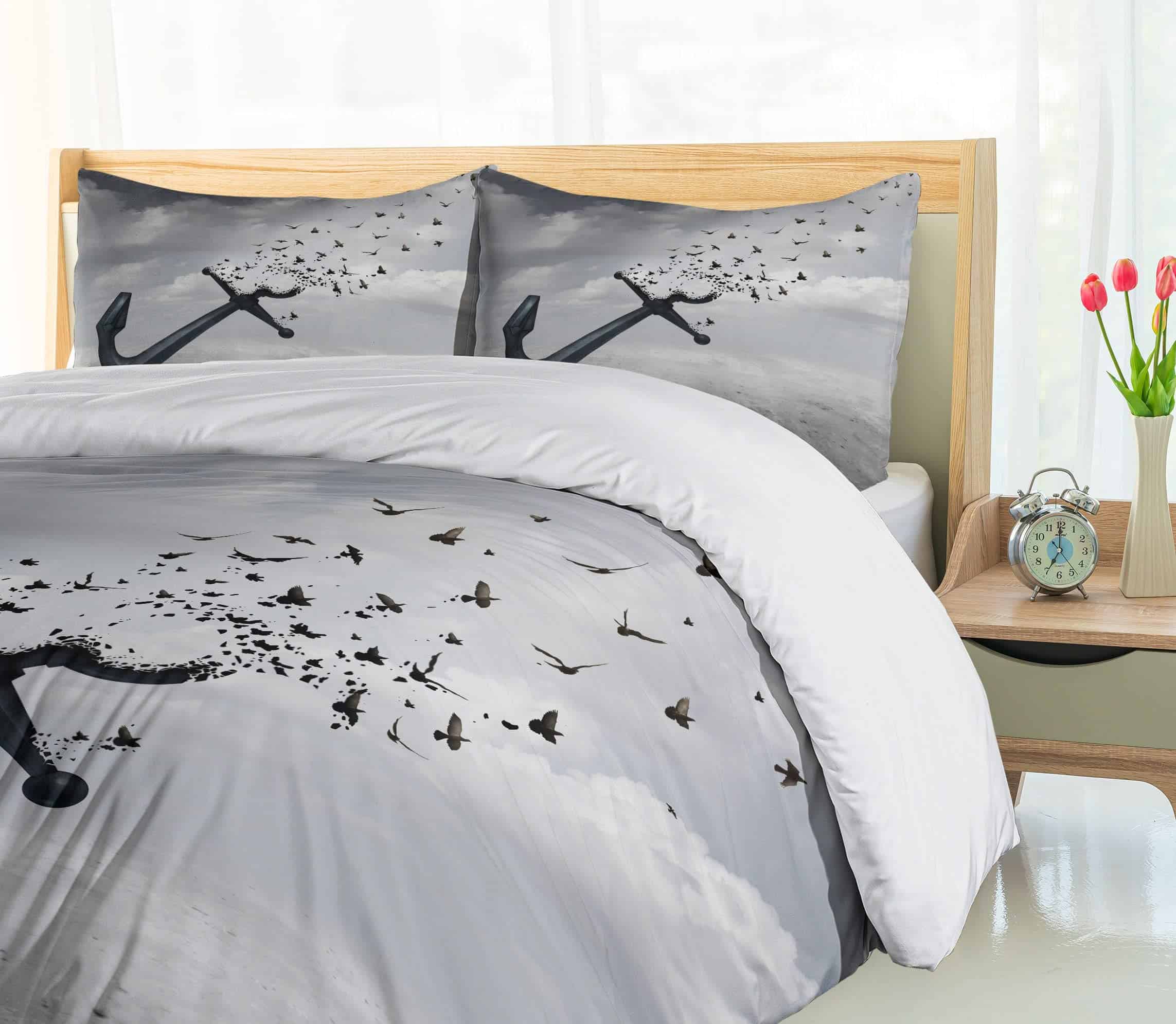 Juego de Funda de Edredón Ambesonne Birds, Ancla se - Imagen 5