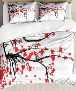 Juego de Funda Nórdica Ambesonne Nature, Jardín de Cerezos