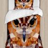 Juego de Funda Nórdica Geométrica Ambesonne, Cabeza de Búho
