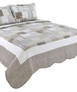 Cubrecamas Acolchado Decorativo Marina Ultra Suave de 3