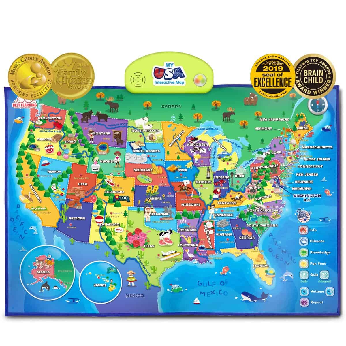 BEST LEARNING i-Poster My USA Mapa Interactivo - Juguete