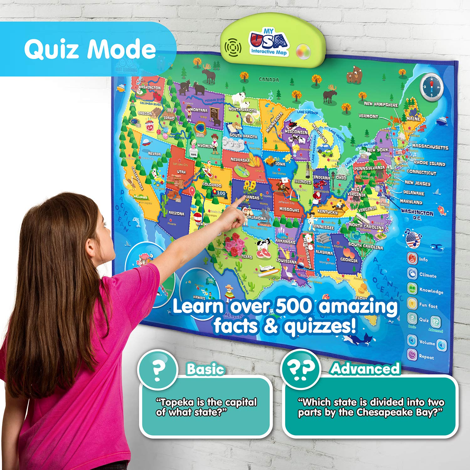 BEST LEARNING i-Poster My USA Mapa Interactivo - Juguete - Imagen 5