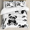 Juego de Funda Nórdica Ambesonne Panda, Animal Alegre en