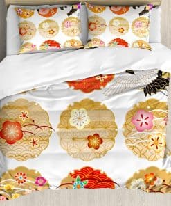 Ambesonne Juego de Funda nórdica Japonesa, Patrones