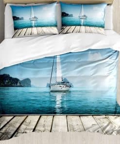 Juego de Funda Nórdica Náutica Ambesonne, Yate desde