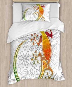 Juego de Funda Nórdica Ambesonne Batik, Gecko Doméstico