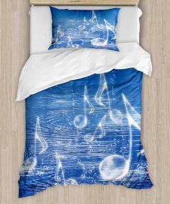 Set de Funda de Edredón Ambesonne de Música, Notas