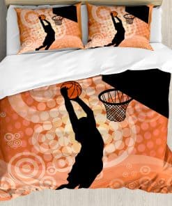 Juego de Funda Nórdica de Baloncesto Ambesonne, Silueta de