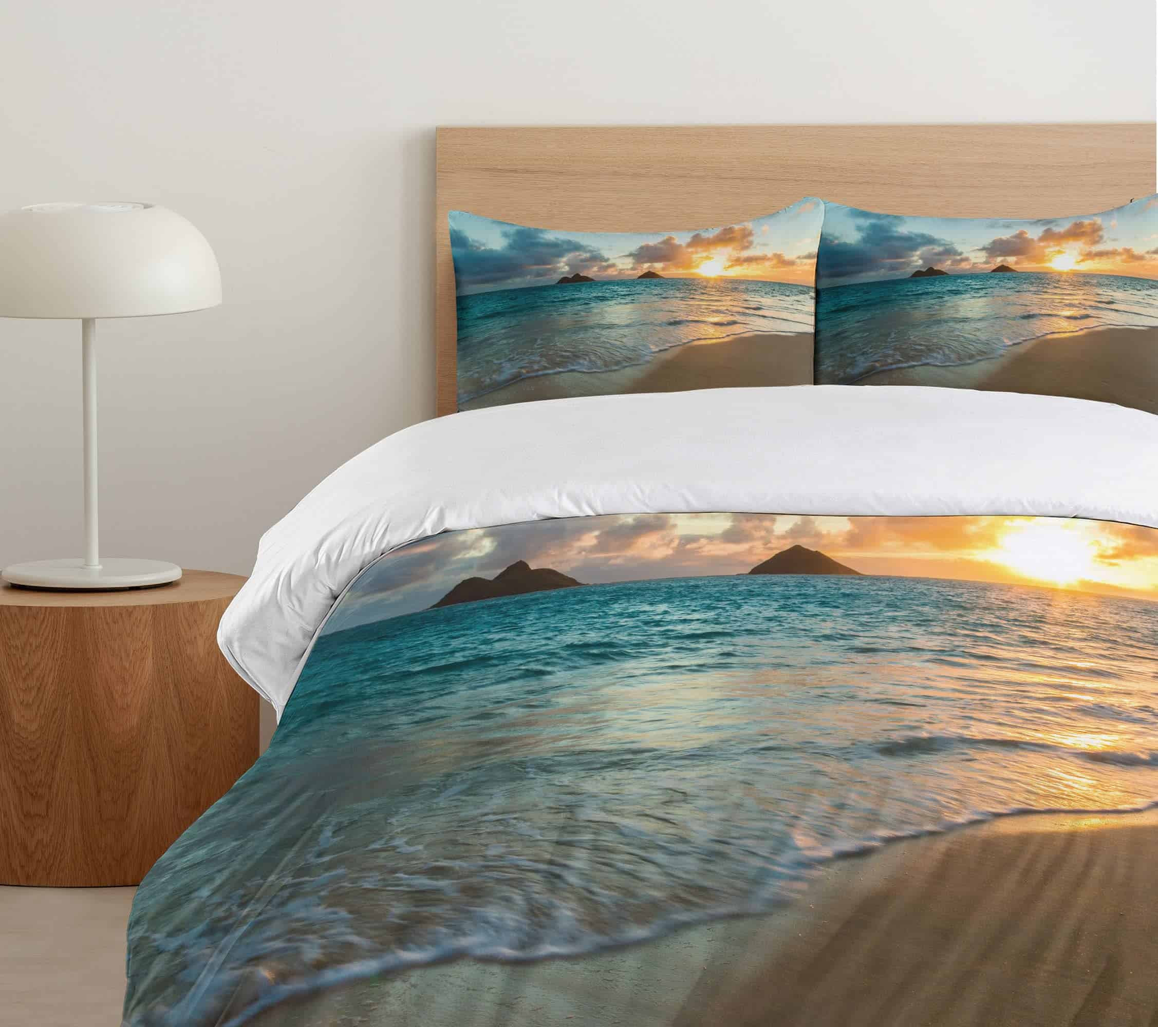 Ambesonne Juego de Funda Nórdica Hawaiana, Amanecer - Imagen 6