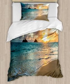 Ambesonne Juego de Funda Nórdica Hawaiana, Amanecer