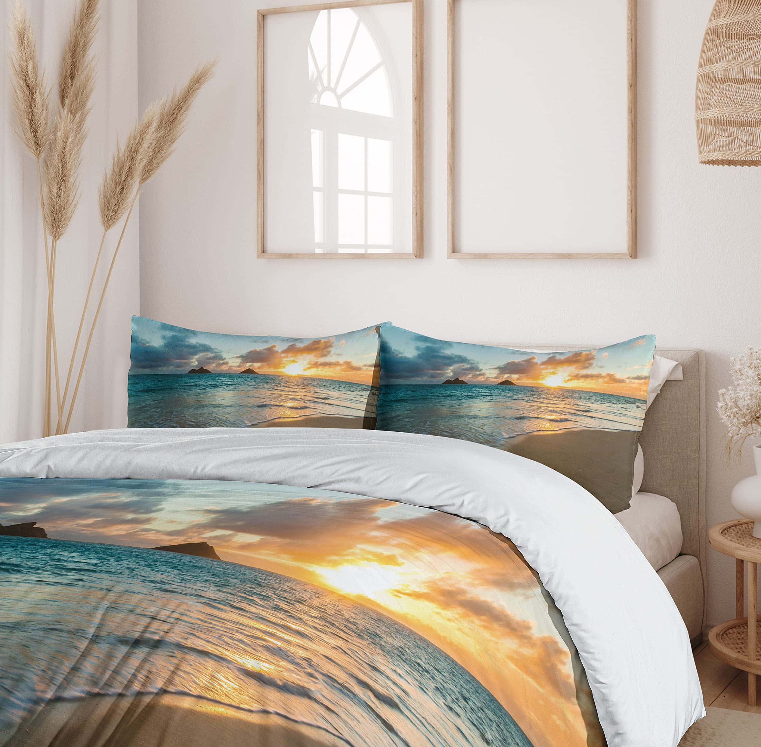 Ambesonne Juego de Funda Nórdica Hawaiana, Amanecer - Imagen 7