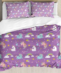 Set de Funda Nórdica Ambesonne Magic, Patrón de Unicornio y