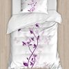 Juego de Funda Nórdica Ambesonne Spring, Árbol Violeta con