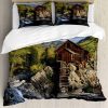 Juego de Funda nórdica Ambesonne Landscape, Cabaña de
