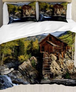 Juego de Funda nórdica Ambesonne Landscape, Cabaña de