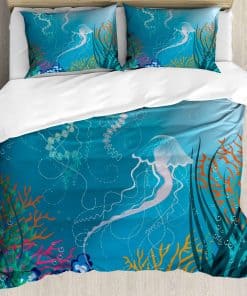 Juego de Funda Nórdica Ambesonne Aquarium, Medusas Nadando