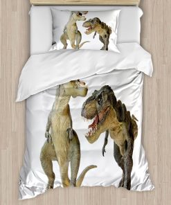 Juego de Funda Nórdica de Dinosaurio Ambesonne, Par de