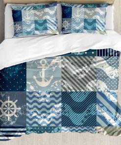 Juego de Funda Nórdica Náutica Ambesonne, Patrones de Onda
