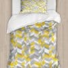 Set de Funda Nórdica Ambesonne Gris y Amarillo, Patrón