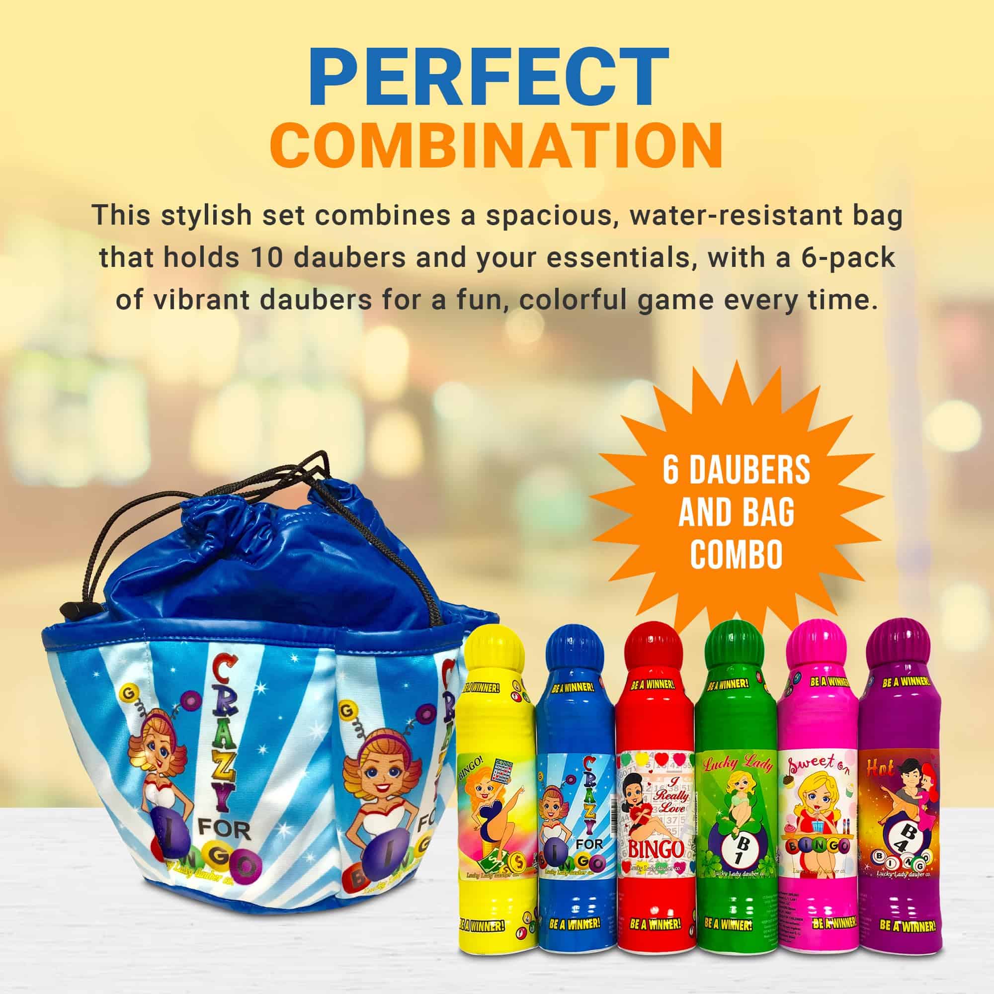 Bolsa de Bingo con Daubers de Lucky Lady Co. y Paquete de 6 - Imagen 5