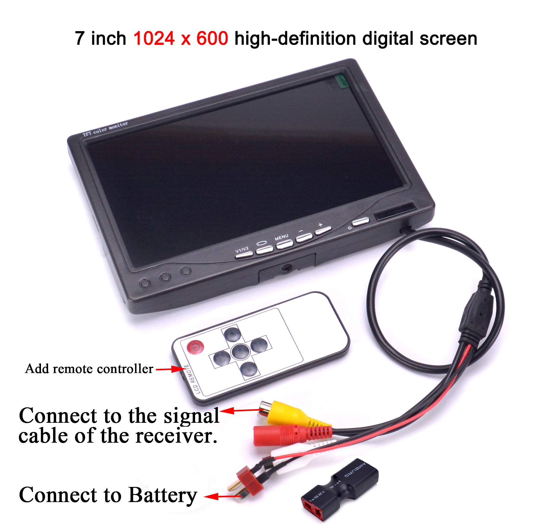 Monitor FPVDrone RC 7 Pulgadas Monitor FPV 1024x600 - Imagen 4