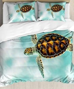 Juego de Funda Nórdica Ambesonne Turtle, Tortuga Nadando en