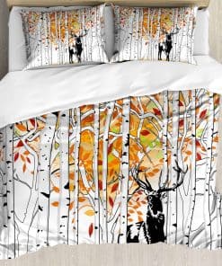 Juego de Funda nórdica Ambesonne Deer, Venado en Bosque