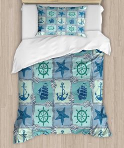 Juego de Funda Nórdica Ambesonne Ships Wheel, Patrón