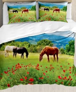 Juego de Funda Nórdica Ambesonne Horses, Varios Tipos de