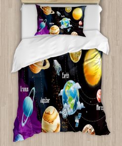 Set de Funda Nórdica de Ambesonne Espacio Exterior, Sistema