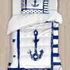 Juego de Funda Nórdica Ambesonne Anchor, Silueta de Barco