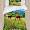 Juego de Funda Nórdica Ambesonne Horses, Varios Tipos de