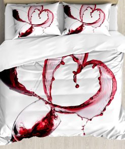 Juego de funda nórdica Ambesonne Wine, Formando un corazón