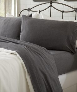 Juego de Sábanas Grises de Mezcla de Algodón para Cama