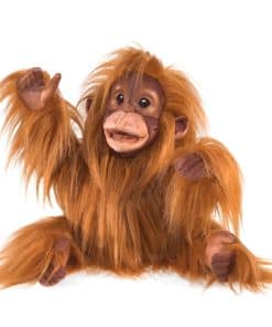 Títere de Mano de Orangután Bebé Folkmanis, Naranja-Marrón