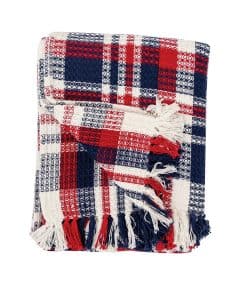 Manta de Abrigo Roja, Blanca y Azul 50" x 60" Harbor Plaid