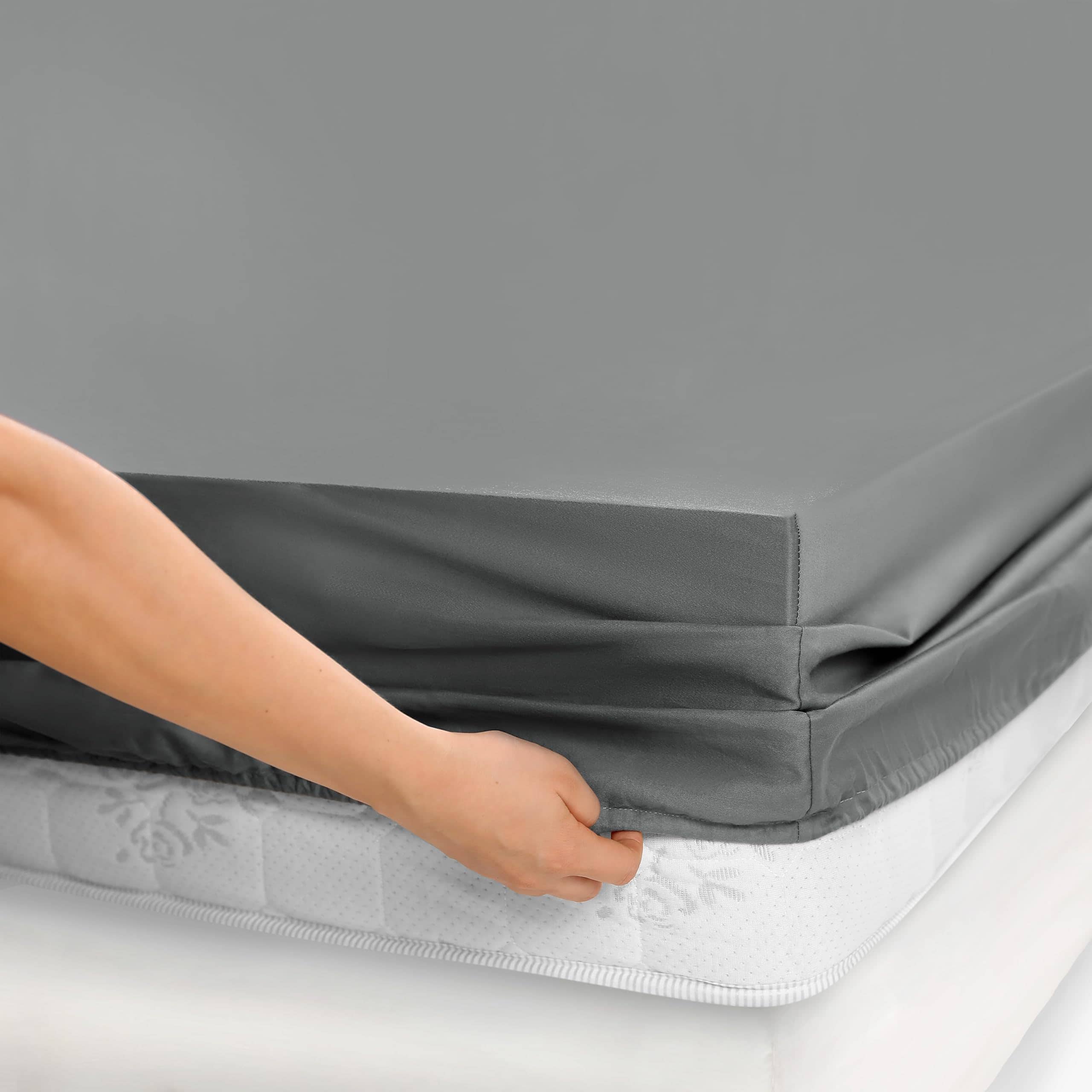 Sábana Ajustable California Design Den para -Gris Pizarra