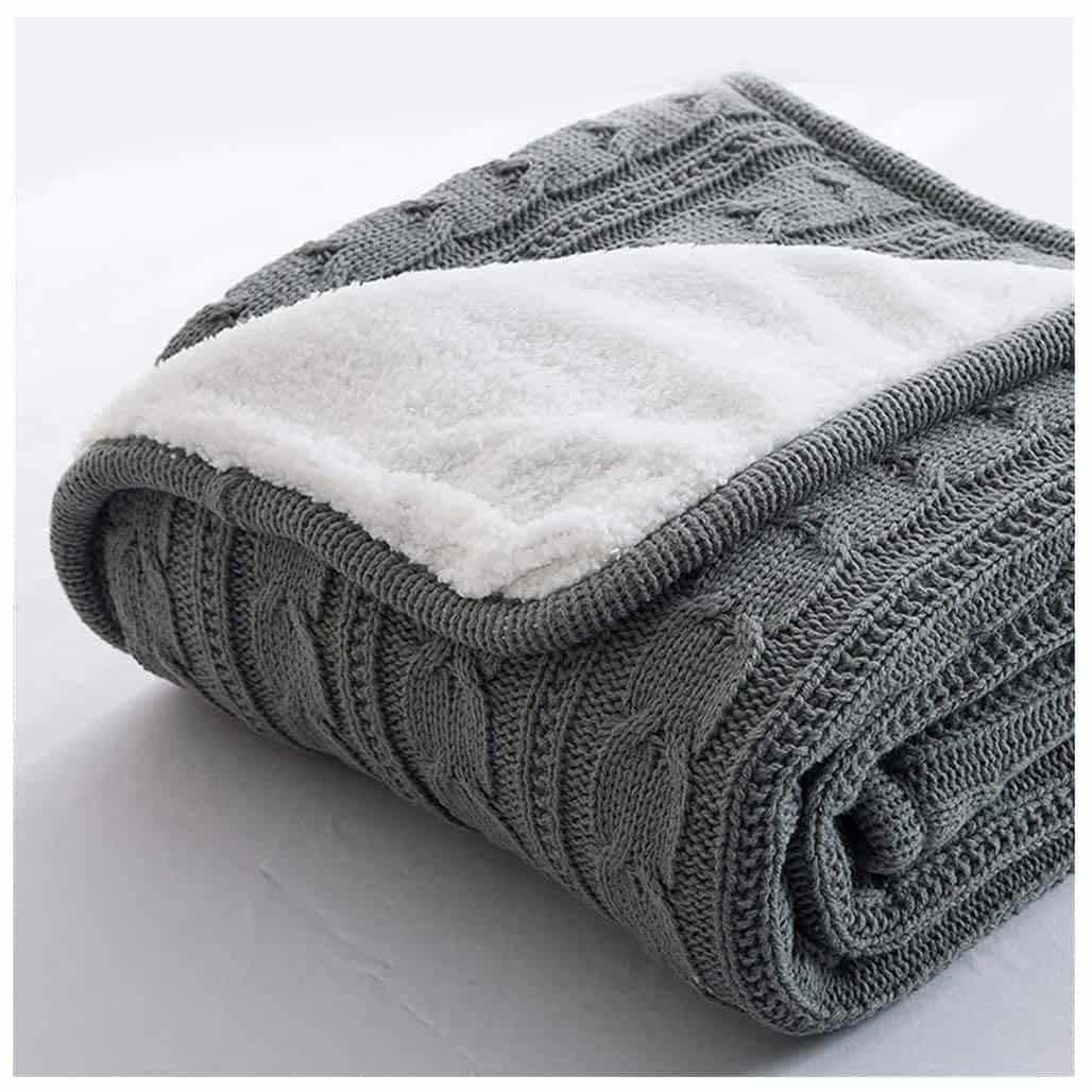 Manta de Punto con Forro Sherpa Brandream para Cama Sofá - Imagen 7