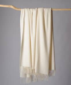 Manta de Lana de Cachemira Premium -Marfil