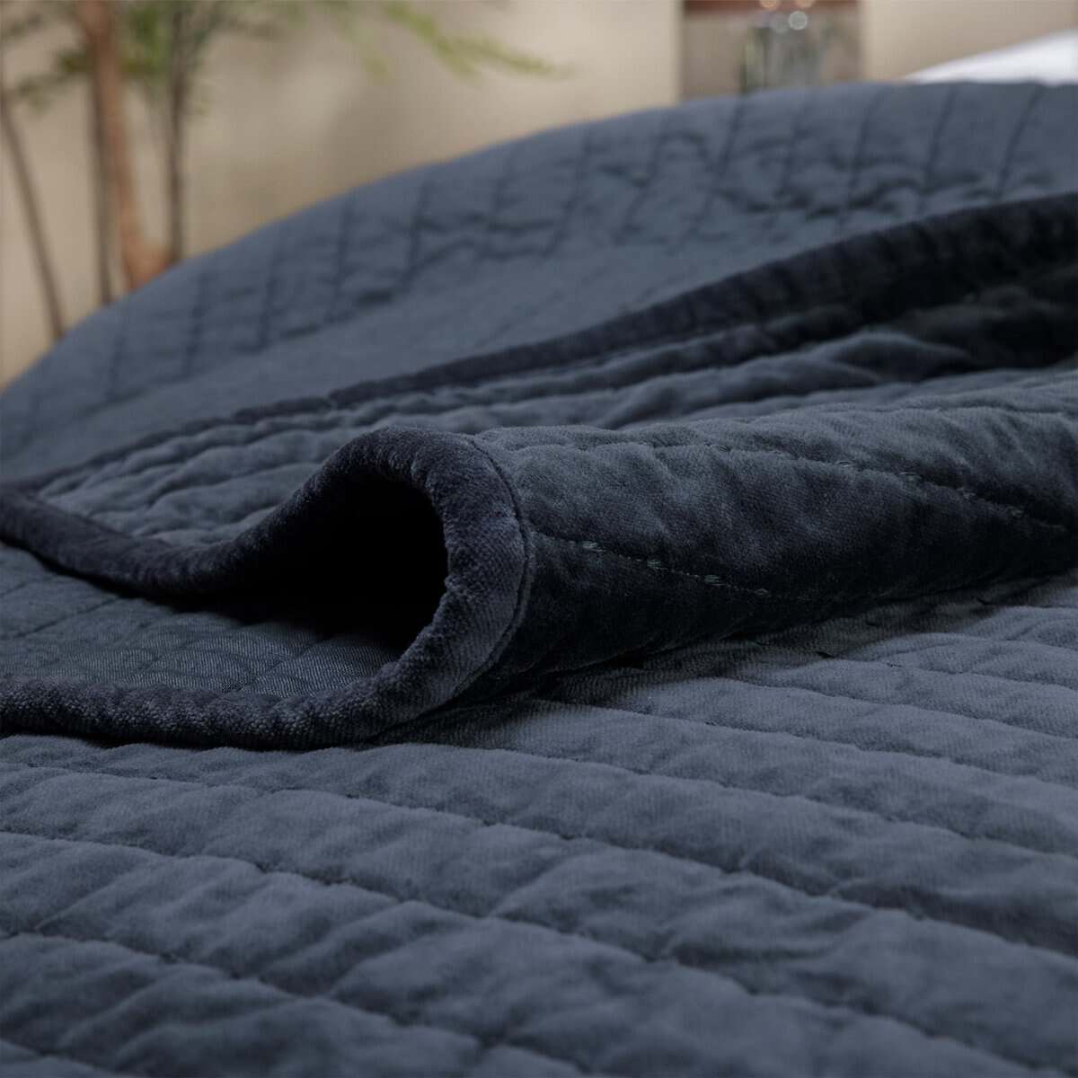 Colcha de terciopelo de algodón real reversible Elegant - Imagen 6